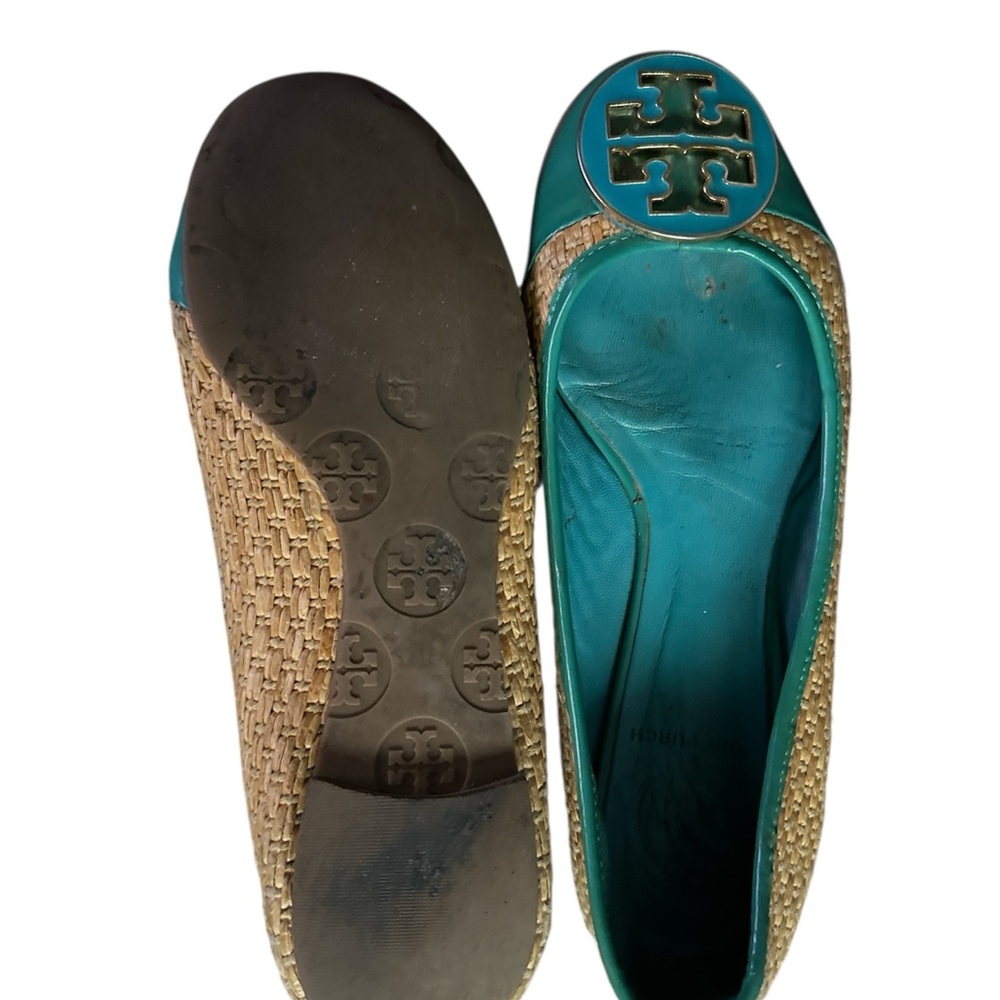 TORY BURCH Teal and Tan Ballet Flats - Picture 8 of 8